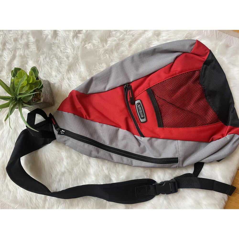 Embark Red and Gray Sling Backpack